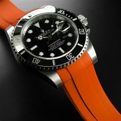 rolex orange rubber strap|Rolex rubber strap for submariner.